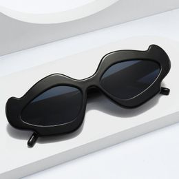 Sunglasses DOISYER Est Cat Eye Fashionable Trendy Personality Hip Hop Glasses Retro Plastic Polygonal Frame Unisex Shades