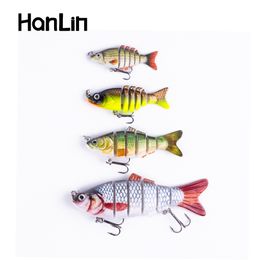 Baits Lures Hanlin 567810cm Mini Multi Jointed Swimbait Fishing Lure Flexible Fish Bait Bionic Crankbait Sinking Pesca Pike Bass Tackle 230801