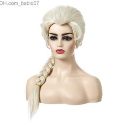 Synthetic Wigs Light Blonde FR0ZEN Cosplay Wig 70cm Long Braided Synthetic Pelucas Simulation Human Hair Wigs WIG-153 perruques Z230801