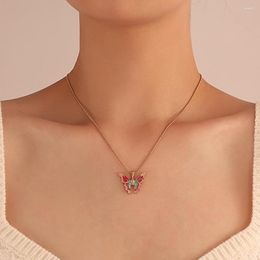 Pendant Necklaces Butterfly Necklace Female Clavicle Chain Pearl Double Choker Chains Jewelry Woman Cute