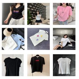 Hot women t shirt short sleeve fashion luxury brand clothing famous new tshirt cotton designer clothes women Female Thin White Pure Tops size s-xl