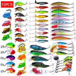 Baits Lures Fishing Lure Tackle Kit Set Hard Bait Artificial Rotating Floating Minnow Crankbait Wobblers Spinner Sinking Hooks 230801