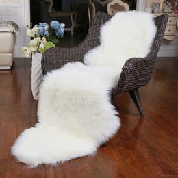 ROWNFUR Soft Artificial Sheepskin Carpet For Living Room Kids Bedroom Chair Cover Fluffy Hairy Anti-Slip Faux Fur Rug Floor Mat T2285t