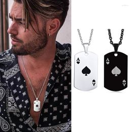 Pendant Necklaces Ace Poker Card Stainless Steel Necklace Of Spades Playing For Men