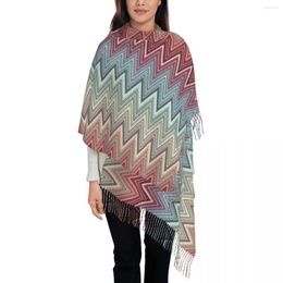 Scarves Personalized Print Multicolor Chic Zigzag Scarf Men Women Winter Warm Boho Shawl Wrap