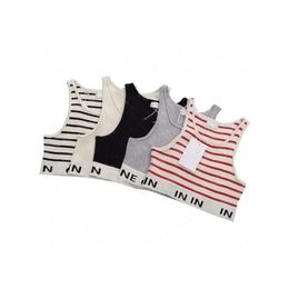 Women'S Tanks Camis Womens Designers Letter Printing Knit Vest Sweaters T Shirts Designer Striped Sleeveless Tops Knits Fashion Styl Dhepd