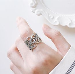 Wedding Rings Personality Punk Retro Vintage Circle Open For Women Men Statement Party Boho Jewelry Gifts Bague Femme