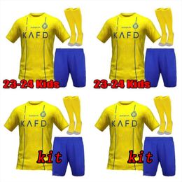 2023 2024 Al Nassr FC soccer Jerseys Ronaldo kids kit Home yellow 23 24 CR7 Gonzalo Martinez Talisca Ghislain Konan Vincent Aboubakar men Football shiirt