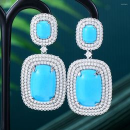 Dangle Earrings Jimbora Famous Square Drop For Women Wedding Cubic Zircon Fashion Engagement Party Jewellery Pendientes Mujer Moda