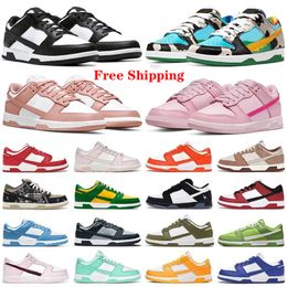 Free Shipping Shoes New Casual Shoes Designer Shoe Platform Sports Shoes Reverse Panda White Black Three Pink Men's Tennis Shoes