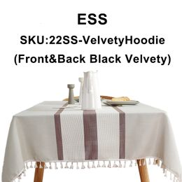 Table Cloth Table clothes 22SS-VelvetyHoodie Front Back Velvety Letter 230731