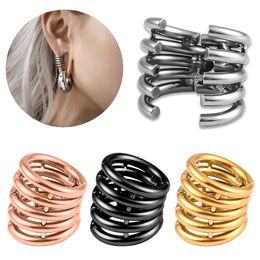 Navel Bell Button Rings Vankula 1PC Ear tacker Ring Lobe Cuff Ear Gauge Plugs Ear Tunnels Stretcher Lobe Weights Clip on Cartilage Body Jewelry Women 230731