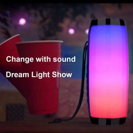 Portable Speakers TG157 Wireless Bluetooth Speaker LED Portable Boom Outdoor Bass Column Woffer Speaker with Microphone Support TFFM USB Z230801