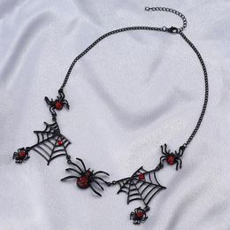 Chains Retro Gothic Exaggerated Black Spider Web Necklace Halloween Gift Euro-american Fashion Style Personality Collarbone Chain