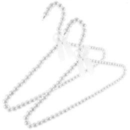 Hangers 2pcs Pearl Decorated Clothes Hanger Delicate Girls Garment Small