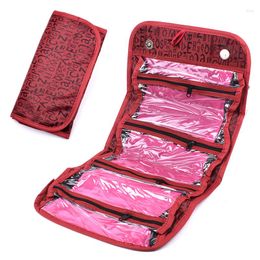 Cosmetic Bags Roll-Up Makeup Case With Hanging Hook Portable Travel Foldable Bag Large Capacity Organiser Wash Toiletry