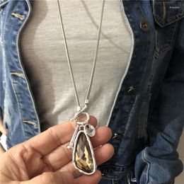 Pendant Necklaces BLIVE Anslow 2023 Fashion Winter Sweater Chain 90cm Length Women Female Long Necklace Irregular Crystal Charms