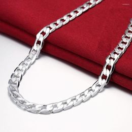 Chains Special Offer 925 Silver Colour Necklace For Men's 20/24 Inches Classic 8MM Chain Luxury Jewellery Wedding Christmas Gifts