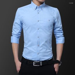 Men's Casual Shirts Korean Fashion Shirt Slim Fit Printed Long Sleeved Men Dress Mens Clothing Plus Size 5XL