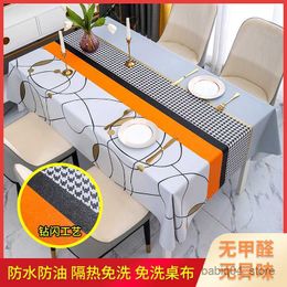 Table Cloth Premium Home Style Tablecloth Oil Resistant Easy Clean Living Room Rectangular Dining Tablecloth R230801