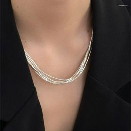 Chains Light Luxury Multi-layer Tassel Chain Clavicle Women Necklace Fashion Elegant Silver Color Metal Jewelry Gifts
