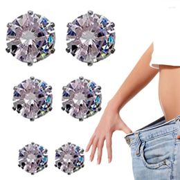 Stud Earrings Magnetic Slimming Non Piercing Needle Press Pressure Crystal