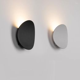 Wall Lamp Modern Indoor Outdoor 7w Led Bathroom Bedside Stair Aisle Sconce Light Black White Aluminium Lighting Fixture