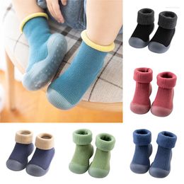 First Walkers Baby Boys Girls Winter Warm Thickened Solid Socks Shoes Toddler Soft Rubber Sole Non-slip Prewalker Snow Floor 0-3T