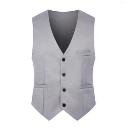 Men's Vests Plain T Shirts For Men Bulk Pack Mens Solid Colour Wedding Dress Vest Coat British Leisure Slim Stage Costume