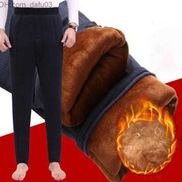 Men's Jeans Men's Jeans Men Pants Solid Color Plus Size Autumn Winter Loose Thermals Trousers For Daily Wear Z230801
