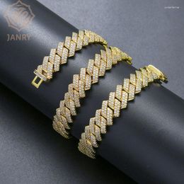 Chains JANRY 14mm Miami Cuban High Quality For Men Women Gold Silver Color Hip Hop Jewelry CZ Rapper Necklace