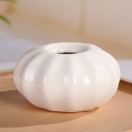 Vases Classic Cracked White Pocelain Pumpkin Bottle for Reed Diffuser Simply Ceramic used as Home Accessories Aroma 230731