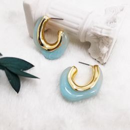 Hoop Earrings Renya Gothic Resin C Earring Gold Color For Women Girls Elegant Irregular Summer Jewelry Accessories Gift