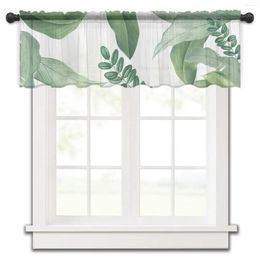Curtain Banana Leaf Tropical Plant Kitchen Small Window Tulle Sheer Short Bedroom Living Room Home Decor Voile Drapes