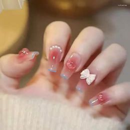 False Nails Dollar Blush Bowknot Light Heart French Wear Nail Accessories Fake Glue And Tools Accessory Art