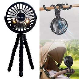 Stroller Parts Accessories Baby Stroller Portable Fan Outdoor Fan Clip 600mAh USB Rechargeable Handheld Electric Fan 3 Speeds Baby Deformable Stroller Fan 230731