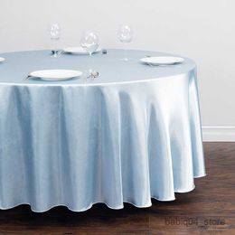 Table Cloth Round Satin Tablecloths Overlay Cover Bright Smooth Fabric table cloth for Wedding Party Restaurant Banquet Decorations R230819