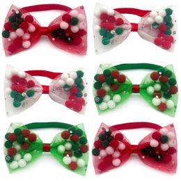 Dog Apparel 50/100pcs Christmas Puppy Accessories Bow Tie Necktie Hairball Style Dogs Bowties Neckties Small Cat Grooming Collar