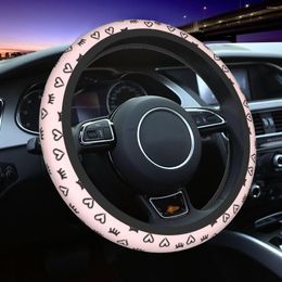 Steering Wheel Covers 37-38 Car Cover Heart Eyelash Pink Soft Braid On The Car-styling Suitable Auto Accessories