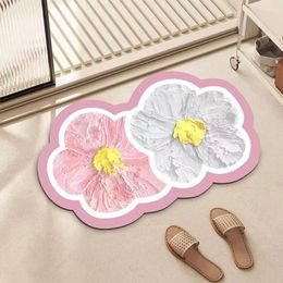 Table Mats Flower Kitchen Drain Pad Absorbent Sink Non-Slip Drying Mat For Bathroom Coffee Tableware Placemat Drainer Pads