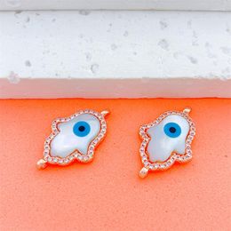 Charms DIY Turkish Eye Jewellery Findings Hamsa Cross Greek Evil Shell Charm Connector Women Needlework Making MOM Girl Gifts