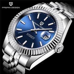 Wristwatches PAGANI DESIGN Men Mechanical Watch Luxury Automatic Watch Sport Stainless Steel 100M Waterproof Watch for Men 230731