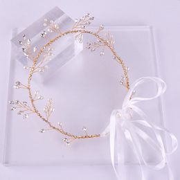 Headpieces Crystal Headband Headdress Hand-woven Pearl Wedding Dress Jewelry