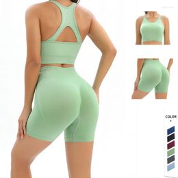 Active Sets Gym Set Women Shorts Summer Suits Sport Bra Push Up Fitness Leggings Yoga Sleeveless Crop Top Workout Sportswear Tracksuit