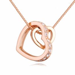 Pendant Necklaces DAN'S Brand Real Austrian Crystals Fashion Flower White Gold Colour Necklace For Women Valentine's Gift 130261