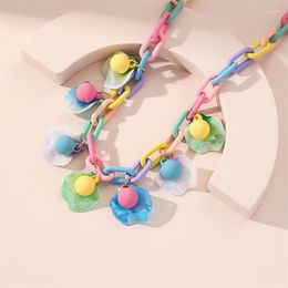 Pendant Necklaces 2023 Colour Ball Necklace Summer Beach Party Jewellery Ladies Items