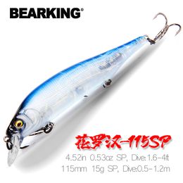 Baits Lures BEARKING 115mm 15g SP Tungsten weight system Top fishing lures minnow crank wobbler quality tackle hooks for 230801