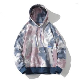 Men's Hoodies 2023 Tie-dye Printed Hooded Men Quality Loose Casual Sweatshirts Jogger Drawstring Pullovers Spring Autumn Winter