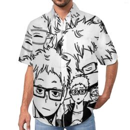 Men's Casual Shirts Miya Atsumu Print Blouses Man Haikyuu Art Hawaiian Short-Sleeved Graphic Fashion Oversize Beach Shirt Gift Idea