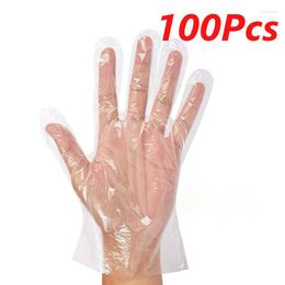 Disposable Gloves 100Pcs Clear Eco-friendly Plastic Household Restaurant El Food Prep Cooking Cleaning Hygiene Kitchen Things